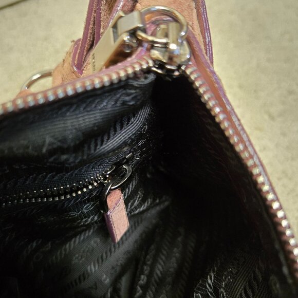 PRADA Buffalo Snaps Dusty Rose Shoulder Bag - Picture 9 of 13